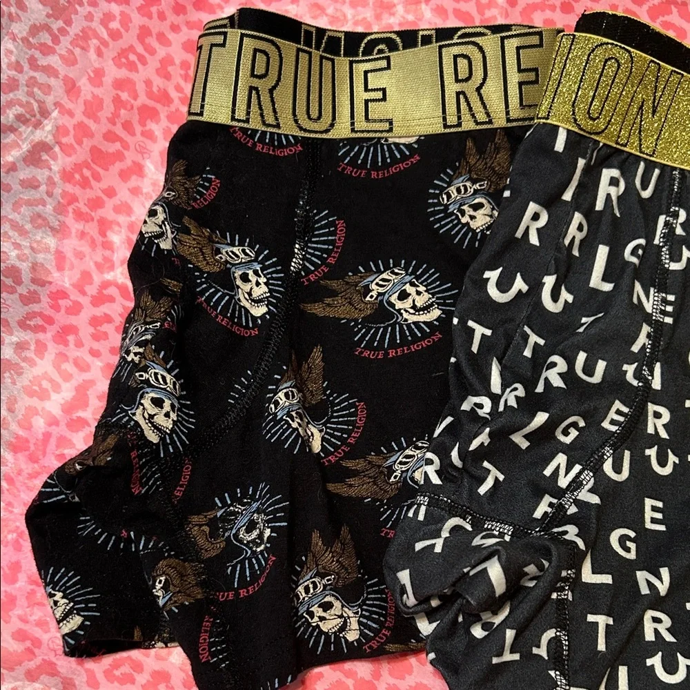 True Religion Black and Gold Boxer Briefs Duo
